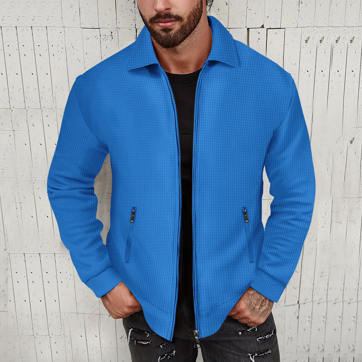 Men's Modern Structured Cardigan Optimal Zipper