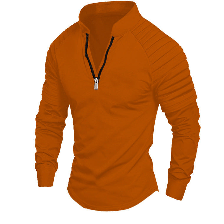 Men's Long-Sleeve Sporty Functional Zip-Up Shirt