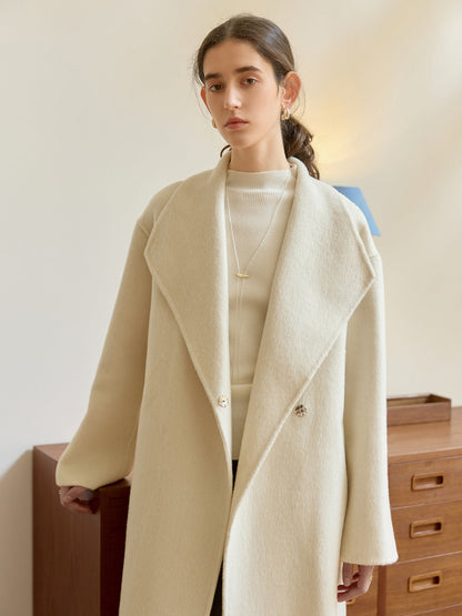 Oversized Long Coat Elegant Wrap Look