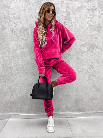 Women's Fleece Set Soft High-Neck Elastic