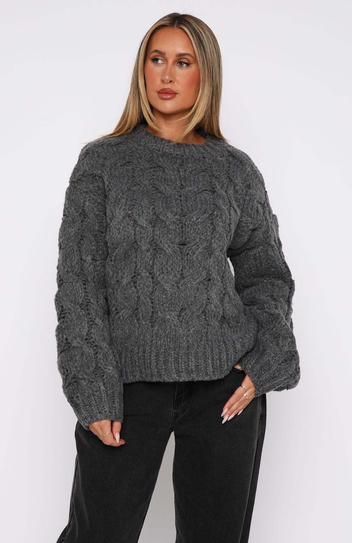 Women's Cable Knit Sweater Modern Cable Design