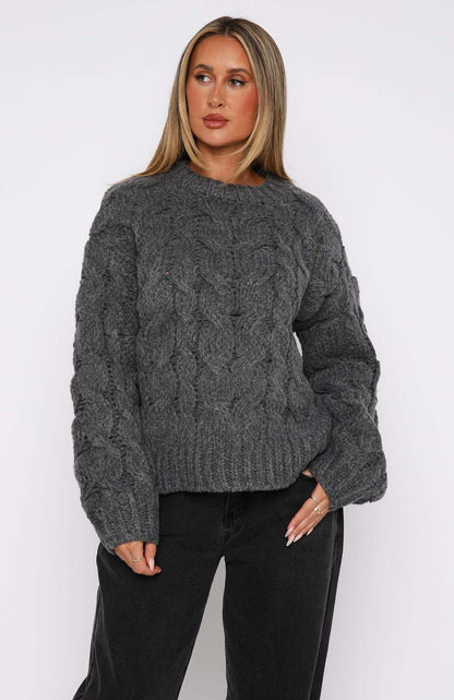 Women's Cable Knit Sweater Modern Cable Design