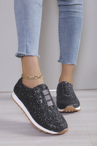 Women's Glitter Shoes Sneakers Elegant Chic