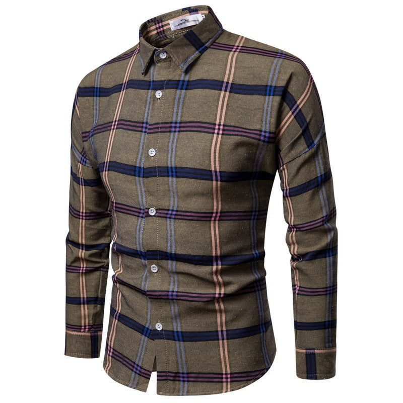Men's Plaid Flannel Shirt Modern Comfortable