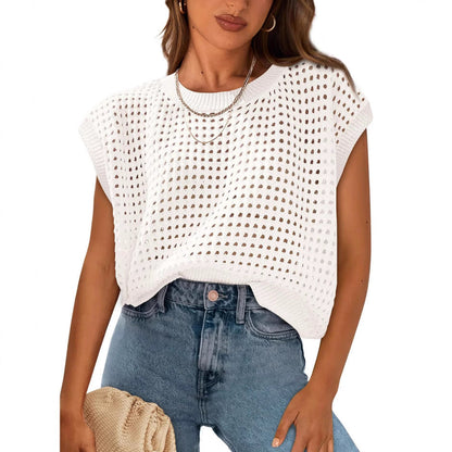 Women's Knitted Tank Top Airy Openwork Trendy