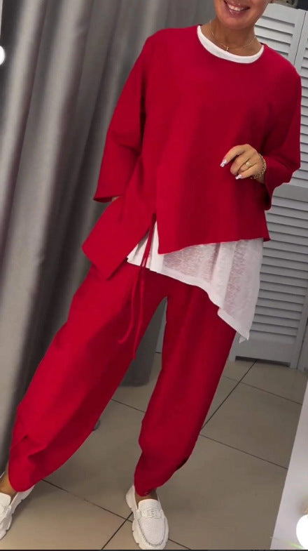Women's Two-Piece Set Casual Asymmetric Trendy