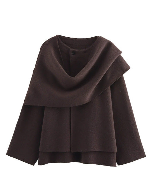 Stylish women's jacket with an asymmetrical scarf