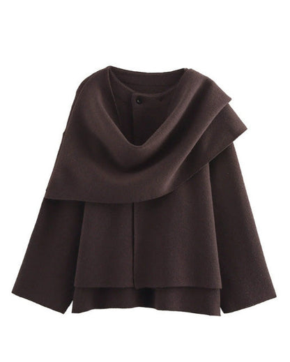 Stylish women's jacket with an asymmetrical scarf