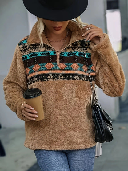 Women's Fleece Pullover Colourful Modern Stylish