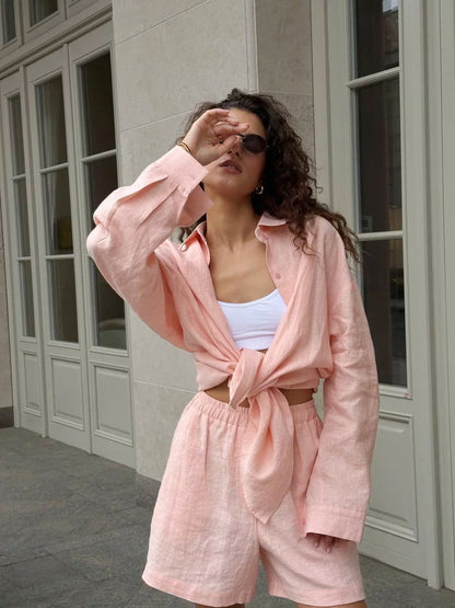 Women's Linen Outfit Summer Set