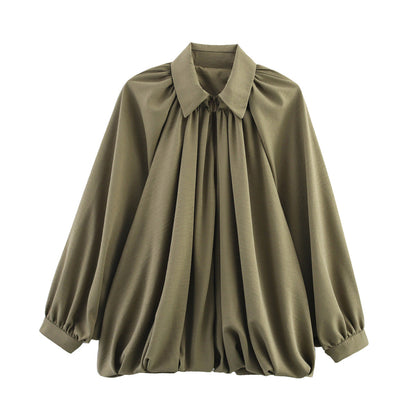 Women's Blouse Oversized Lightweight Ruffle Design
