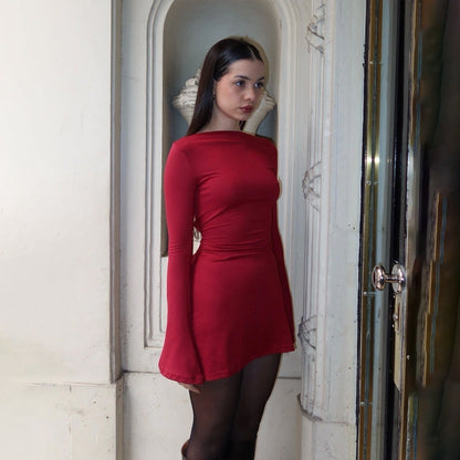 Women's Long Sleeve Dress Elegant Bodycon Asymmetric