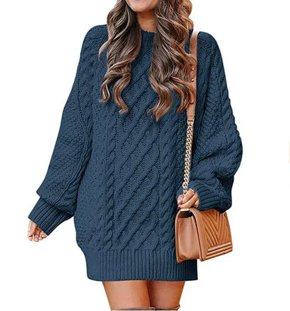 Soft Women's Sweater DressLong-sleeved