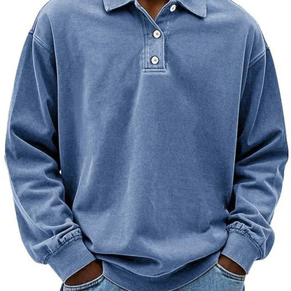Men's Long-Sleeved Sporty Polo Shirt