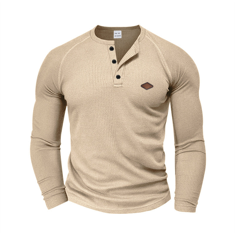 Men's Long-Sleeve Shirt Textured Modern Button Design