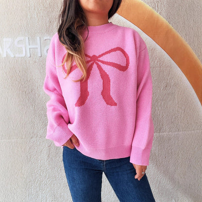 Women's Soft Sweater with Bow Design