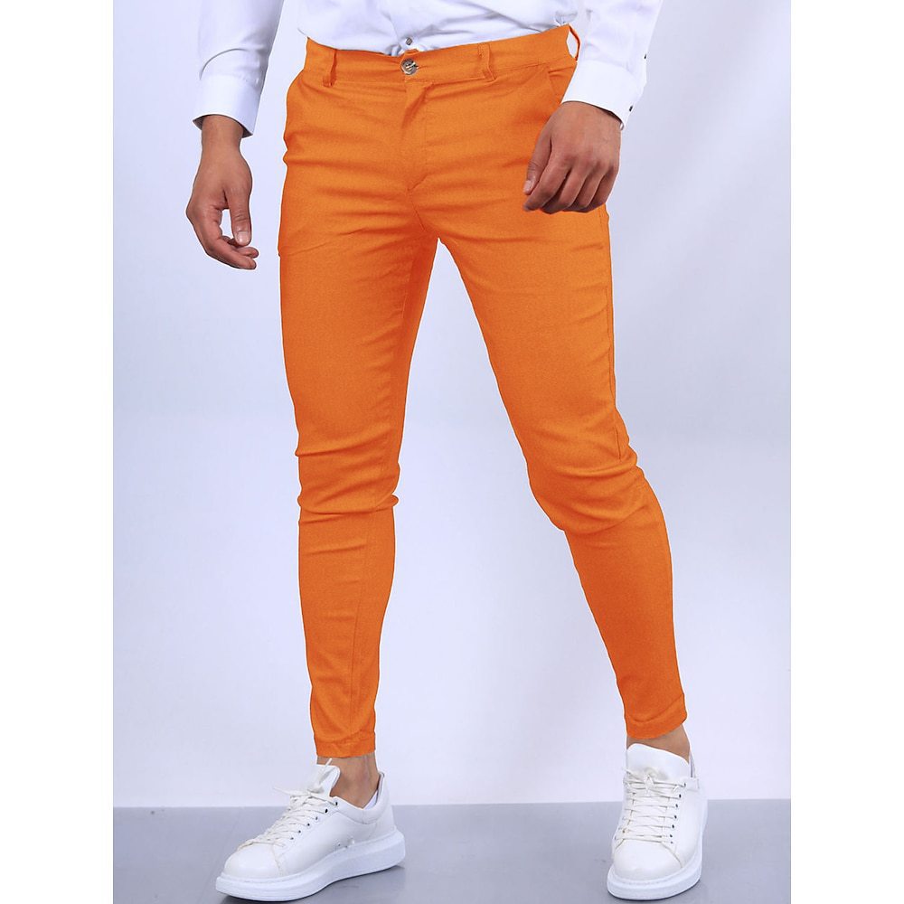 Men's Slim-Fit Chino Trousers Elegant Comfortable
