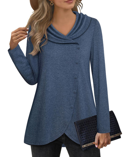 Women's Blouse Elegant Asymmetrical Collar Chic