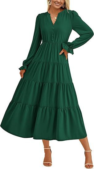 Women's Maxi Dress Elegant Voluminous Sleeves