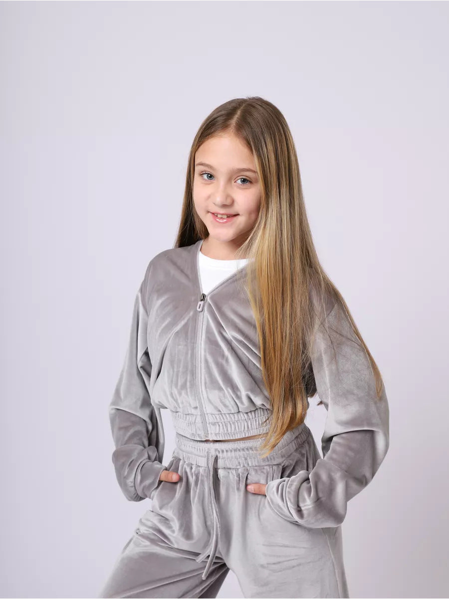 Women's Velour Sports Set Hooded Elastic