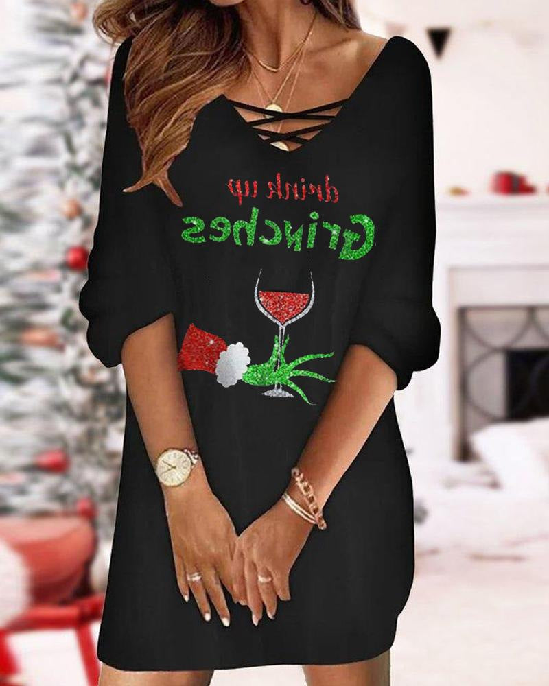 Women's Christmas Dress Casual Unique Print Design
