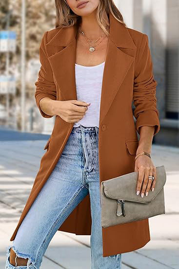 Women's Oversized Elegant Long Blazer