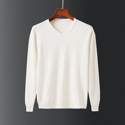 Herren Pullover V-Ausschnitt Feinwolle Eleganz