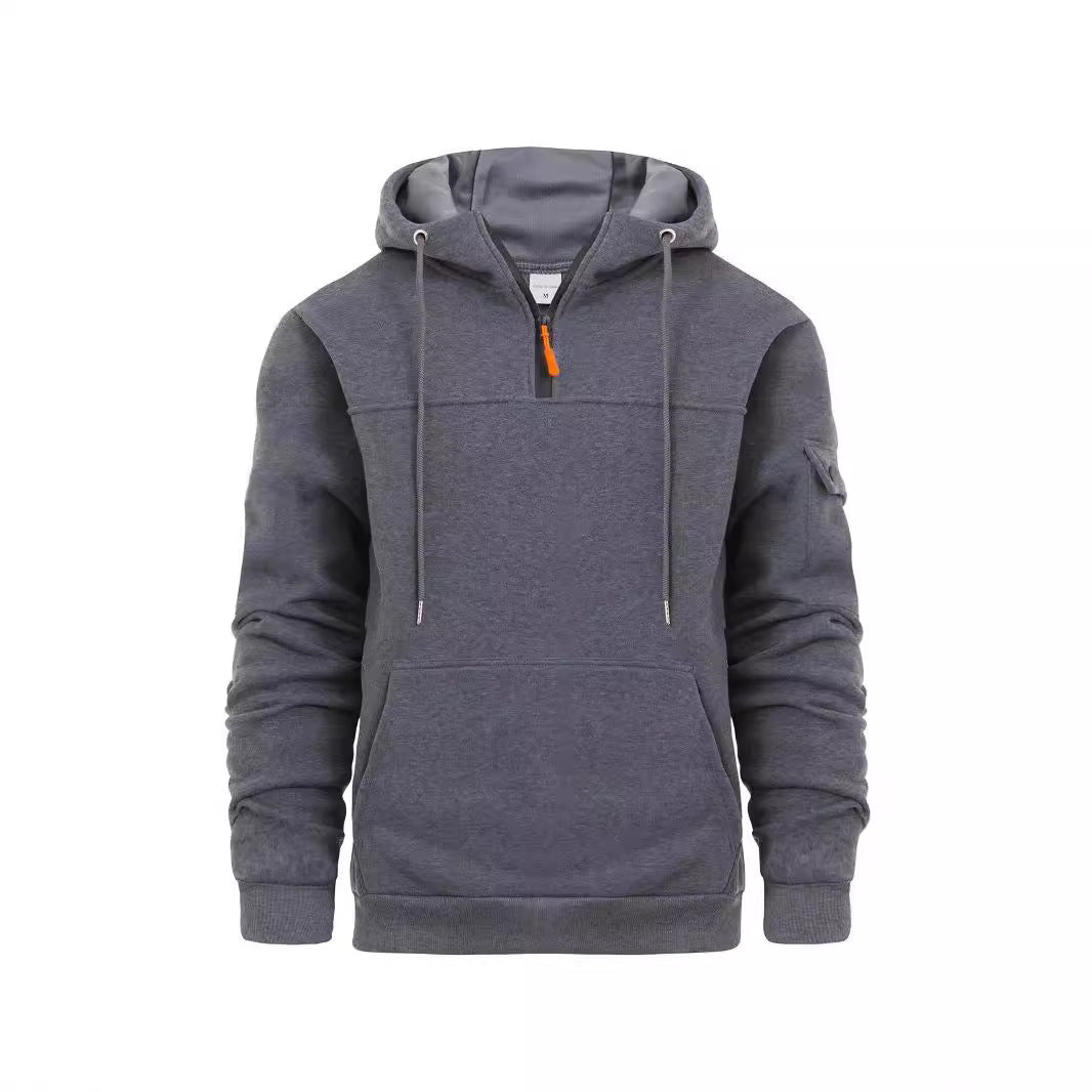 Herren Hoodie Sportlich Mit Taschen - IdealeKleiden