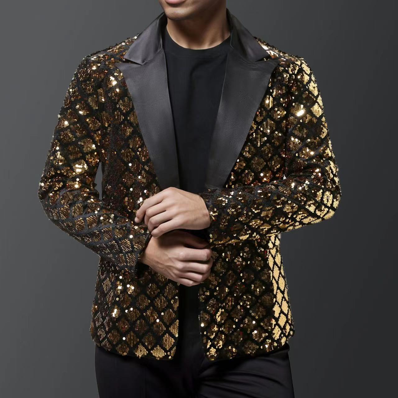 Men's Evening Suit Glitter Blazer Luxury Sequin Design