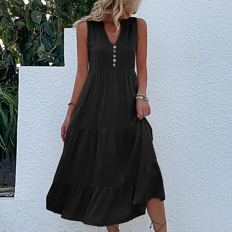Women's Summer Dress Ruffle Details Casual Dress
