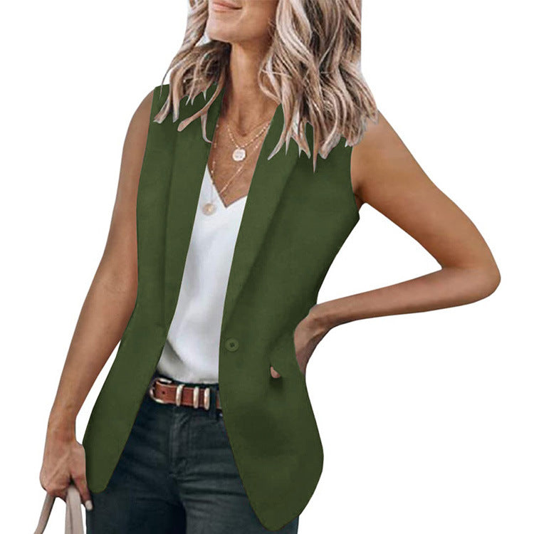 Women's Sleeveless Blazer Modern Stylish
