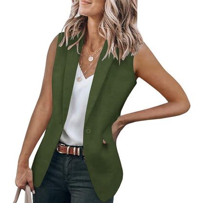 Women's Sleeveless Blazer Modern Stylish