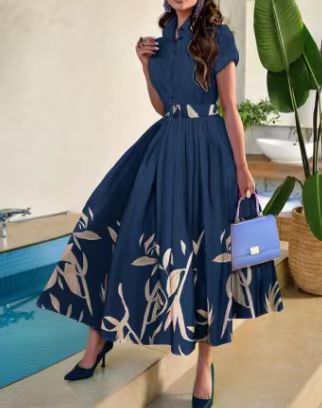 Women's Maxi Dress Elegant Floral Print Fitted