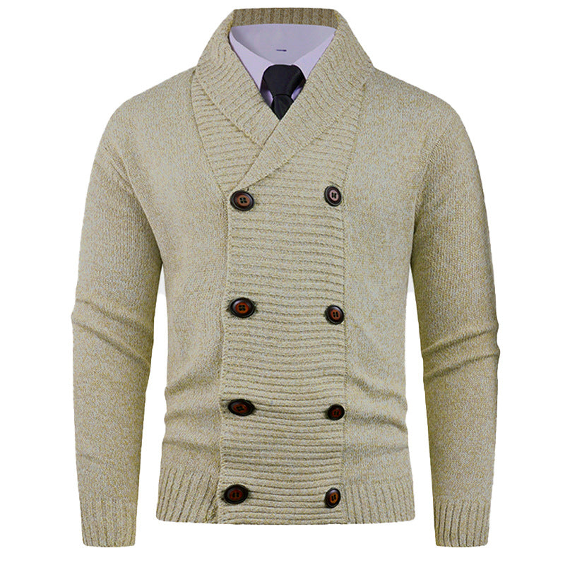 Men's Cardigan Modern Shawl Collar Button Design