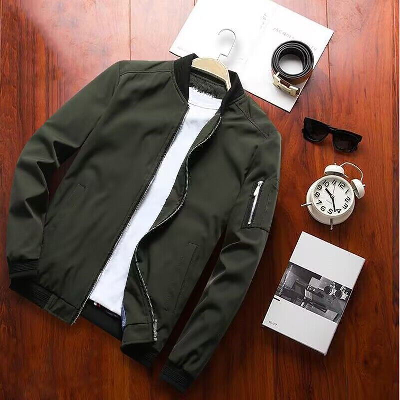 Men's Bomber Jacket Modern Sporty With Pockets