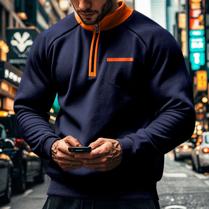 Herren Sportpullover Kurz Reißverschluss Praktisch