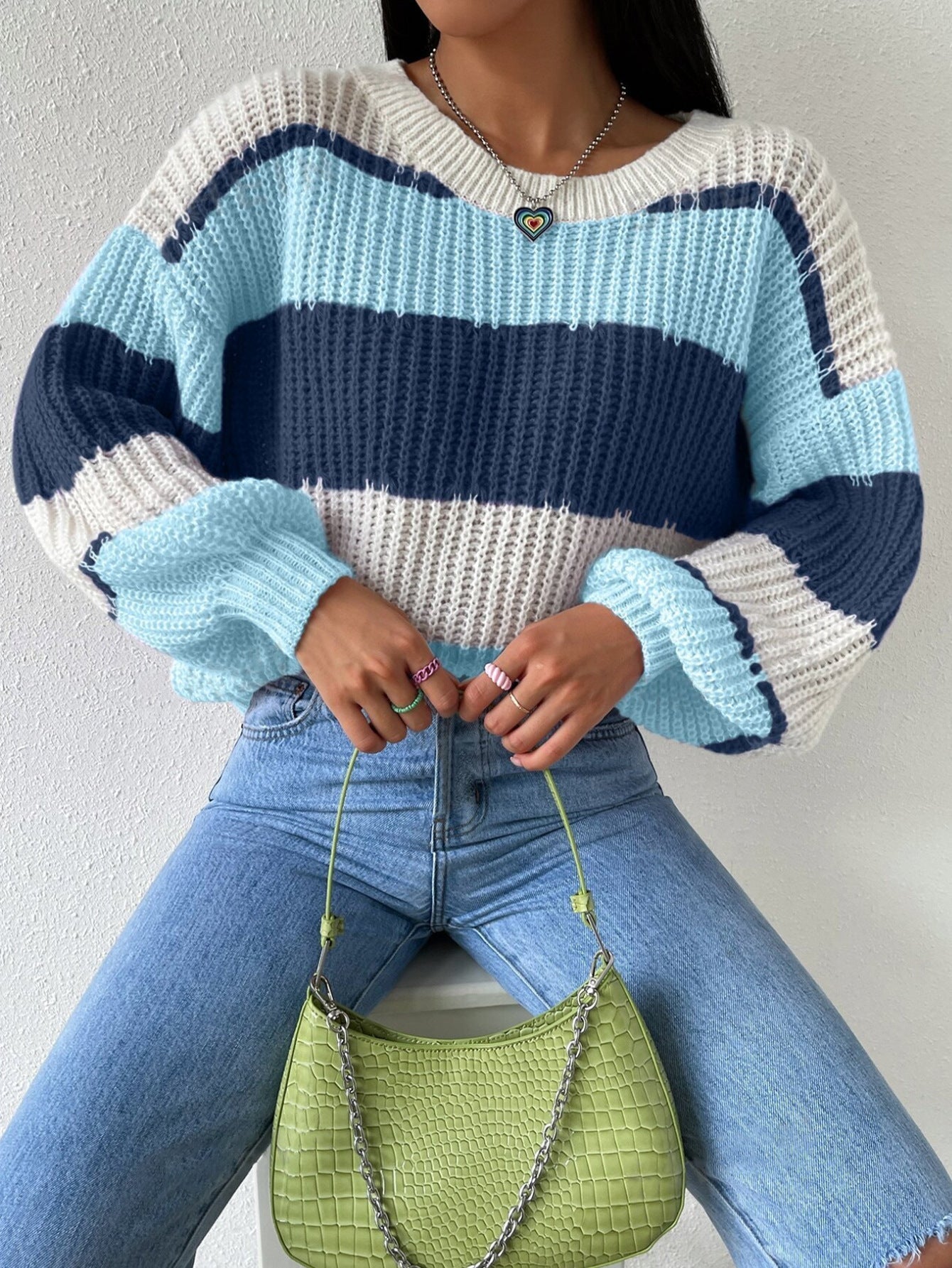 Oversized Long-Sleeve Knit Sweater
