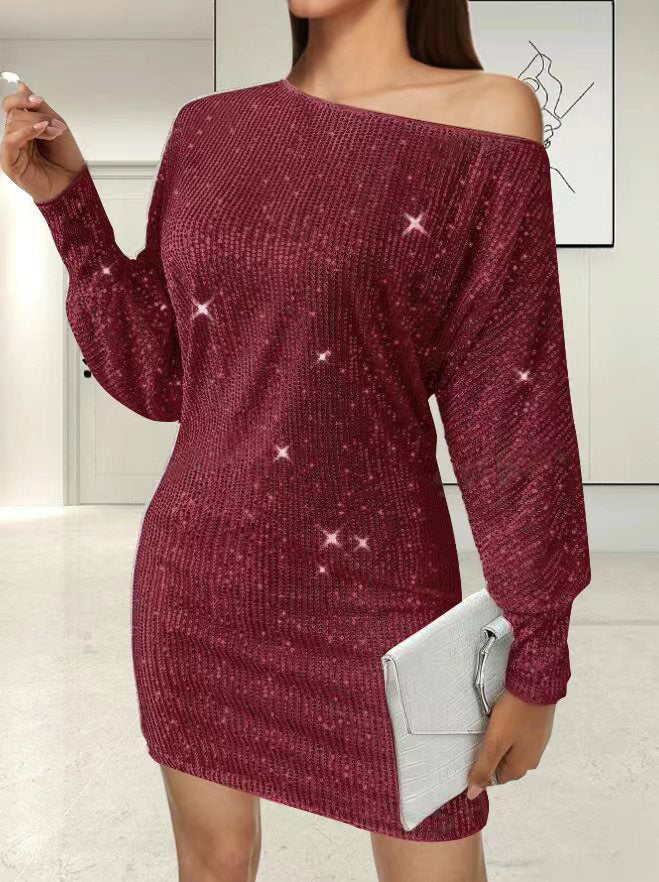 Women's Party Dress Elegant Asymmetrical Glitter