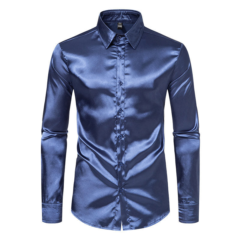 Men's Elegant Satin Shirt with Sheen