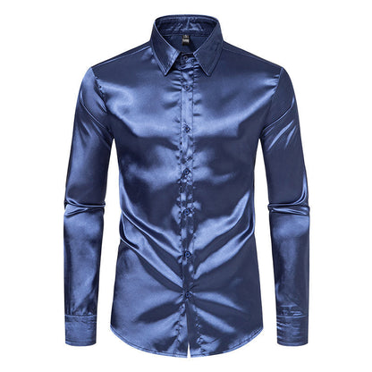 Men's Elegant Satin Shirt with Sheen