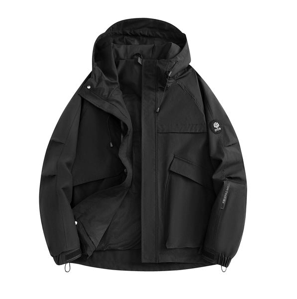 Men's Outdoor Jacket Waterproof With Adjustable Hood