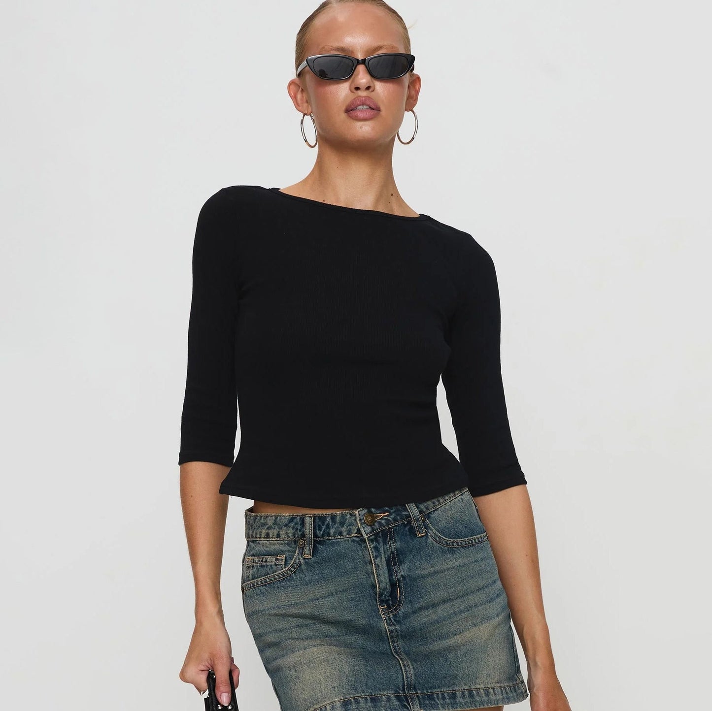 Women's Cropped Ribbed Shapewear Top