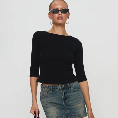 Women's Cropped Ribbed Shapewear Top