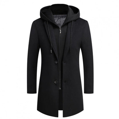 Women's Stylish Long Jacket Detachable Hood Trendy Lining