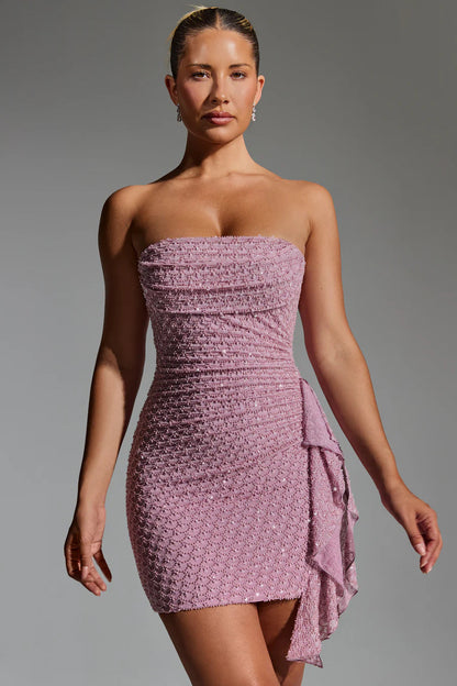 Women's Ruffle Elegant Stretch Mini Dress