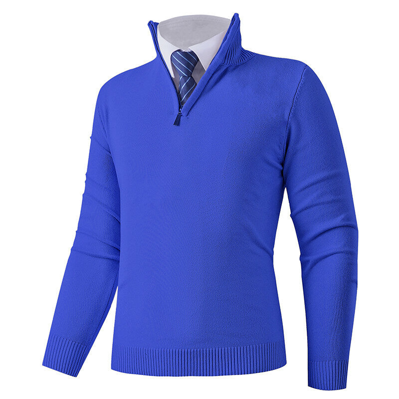 Men's Knitted Jumper Modern Zip Elastic