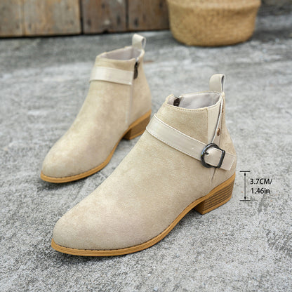 Women's Elegant Ankle Boots with Straps, Non-Slip