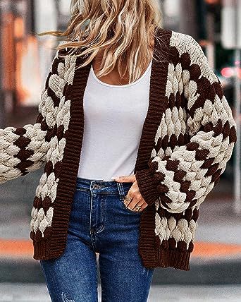 Cardigan mit Offener Vorderseite Weich und Warm - IdealeKleiden