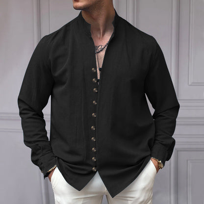 Men's Long-Sleeve Shirt Modern Buttons Elegant Design