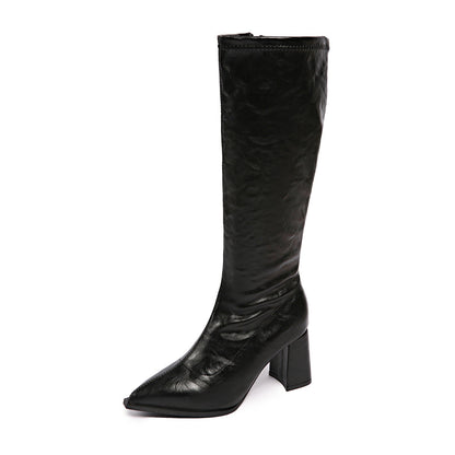 Women's Boots High Fashion Block Heel Pointed Toe